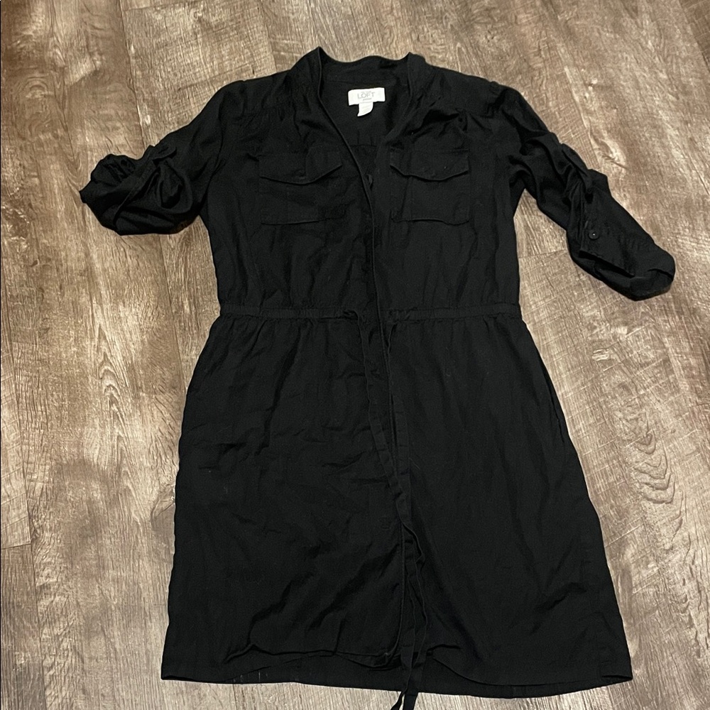 LOFT Black Long Sleeve Dress